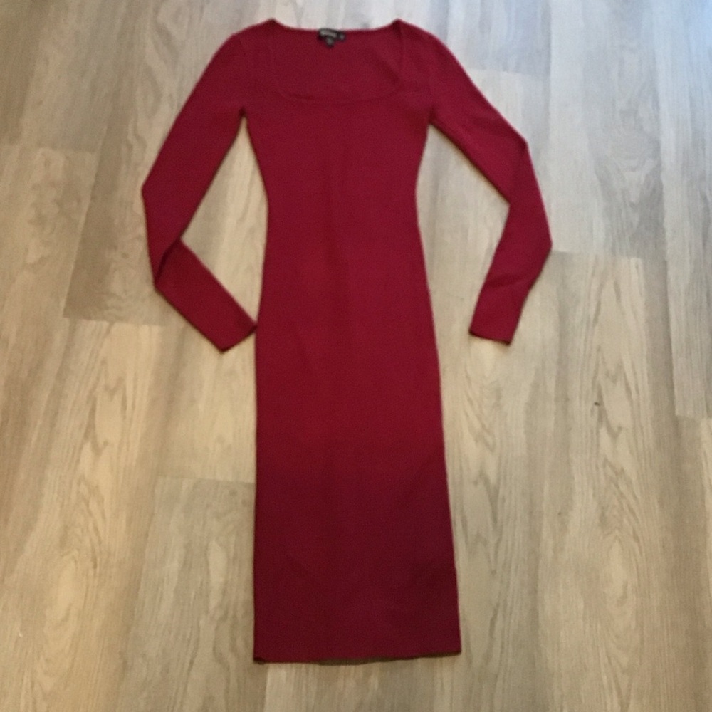 Missguided Bold Red Long Sleeve Dress